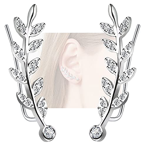 Pendientes de oro blanco de 14 quilates sobre plata de ley Cover