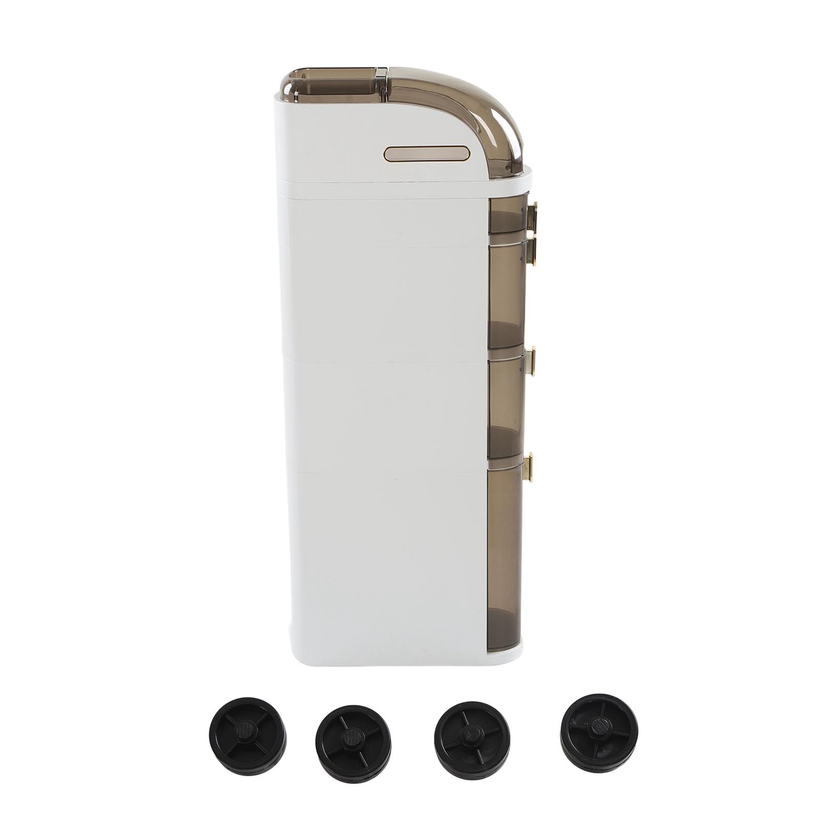 Mobiletto da Bagno Sottile, Cassettiera, Torre, Rotelle, Camera da Letto, per Piccoli Spazi (D)