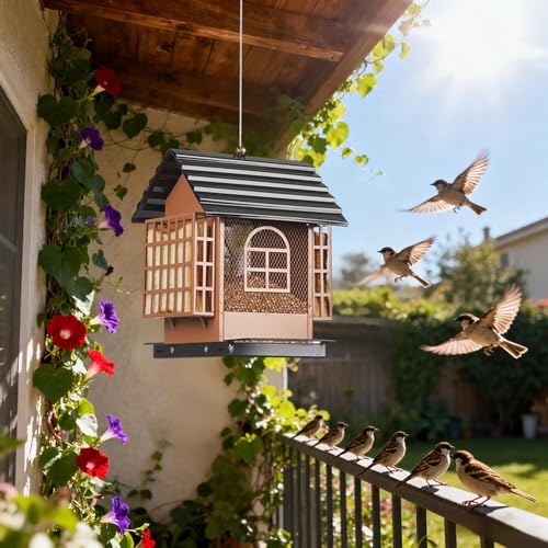 Comederos para pájaros colgantes para decorar terrazas y patios 4