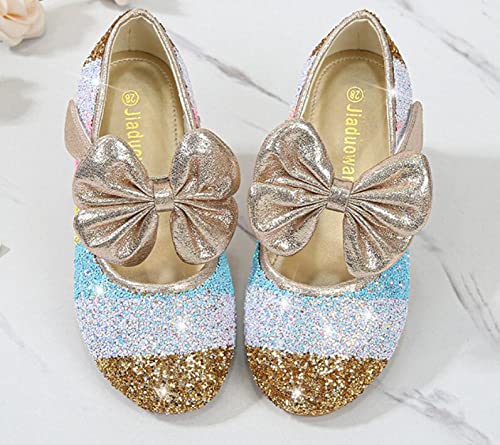 Little Girls Mary Jane Dress Shoes Glitter Flower Girl Wedding Party Princess Ballet Flats for Toddler/Little Kid4