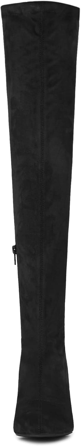 Allegra K Women's Stiletto Heels Thigh High Over the Black Knee High Boots 6 M US - Image 3