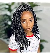 Pre-twisted Passion Twist Hair 14 Inch Passion Twist Crochet Hair Pre-looped Water Wave Crochet B...