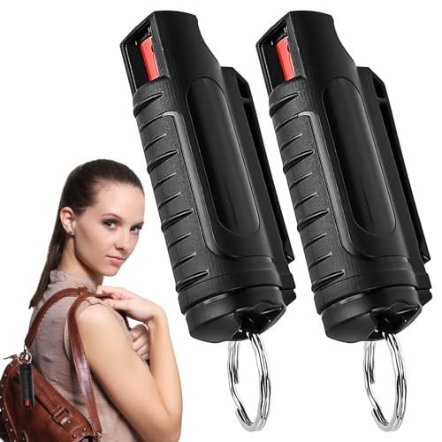 Llavero con Spray de Pimienta: 2 llaveros de autodefensa con Spray de Pimienta de 20 ml con Llavero, Llavero fácil de Usar para Mujeres, Hombres y niños.