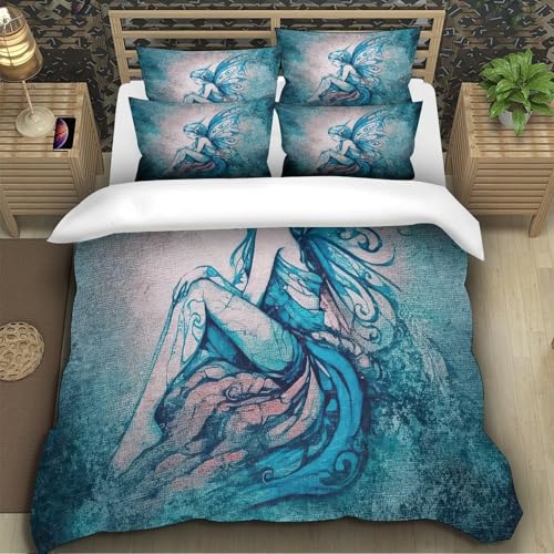 Linge de lit fée imprimé 3D microfibre de qualité supérieure