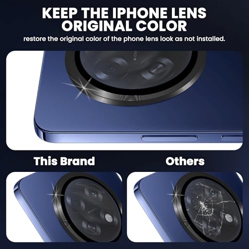 Image of ArmourPro Camera Lens Protector Tempered Glass for Oppo F31 Pro Plus (6.83 Inches) Tough HD Individual Aluminum Alloy Rings 9H Camera Cover, Scratch-Resistant,Camera Rings Protection| Black, 1 Pack