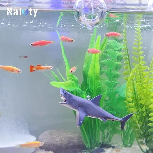 Image of Floating Shark Ornament - Adjustable Aquarium Shark Animal Decor, Shark Pool Decor | Aquarium Floating Shark Ornaments Thematic Ornaments Suitable for Aquarium All Kinds Pet Supplies
