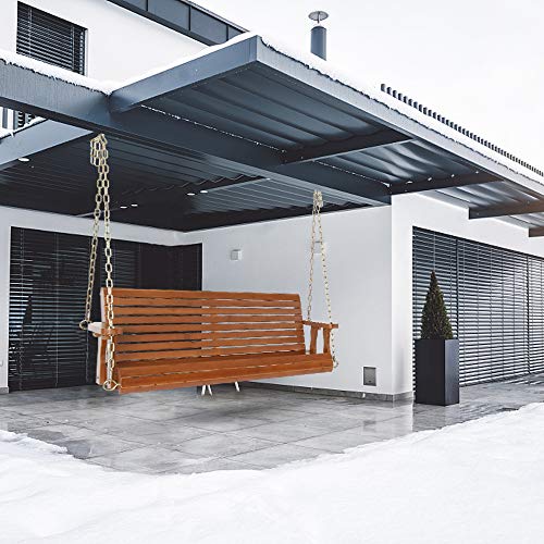 Babilo 4Ft 500Lbs Double Wooden Swing Porch Swing Patio Swing Cedar With Iron Chain Dark Brown（Swing Frames Not Included）, (60.63 X 24.41 X 18.9)Inch(L X W X H) #TOP7