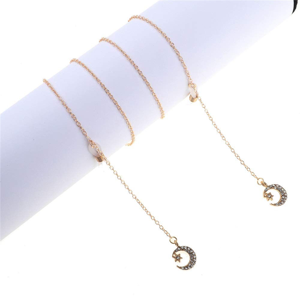 Sonnenbrillen-Kette, Brillenband, Damen-Brillenkette aus Edelstahl, Anti-Verlust-Brillenkette Metall