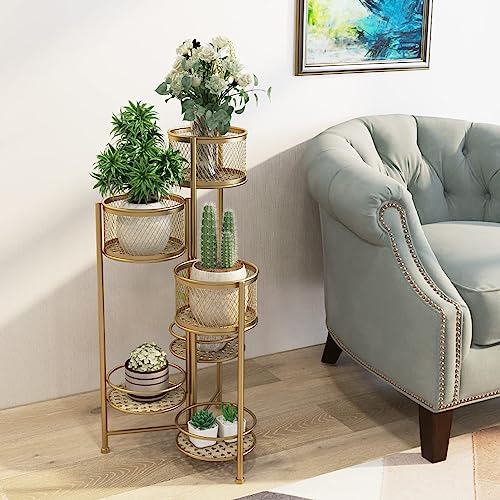 Support pour plantes en métal pliable étagère 6 niveaux - 4