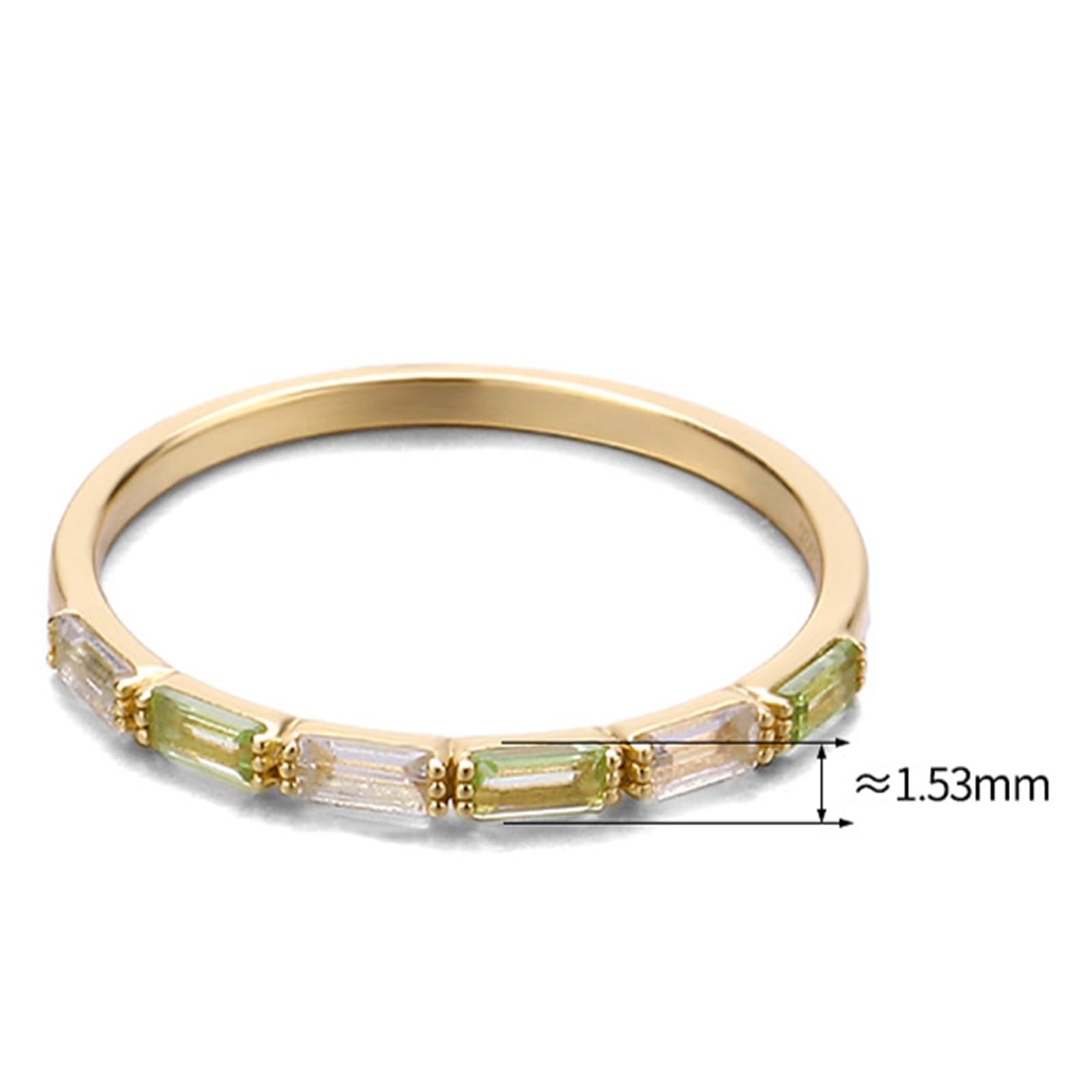 Alianzas Au 375/585/750 Oro Rectángulo Peridot Elegant filigrana Petite