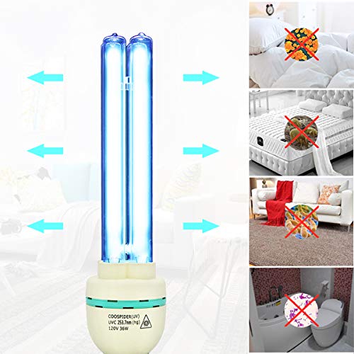 U-V-C Light 253.7nm Wavelength Bulb Lamp 36 Watt E27 Screw Socket 110 Volt - Thumbnail 2