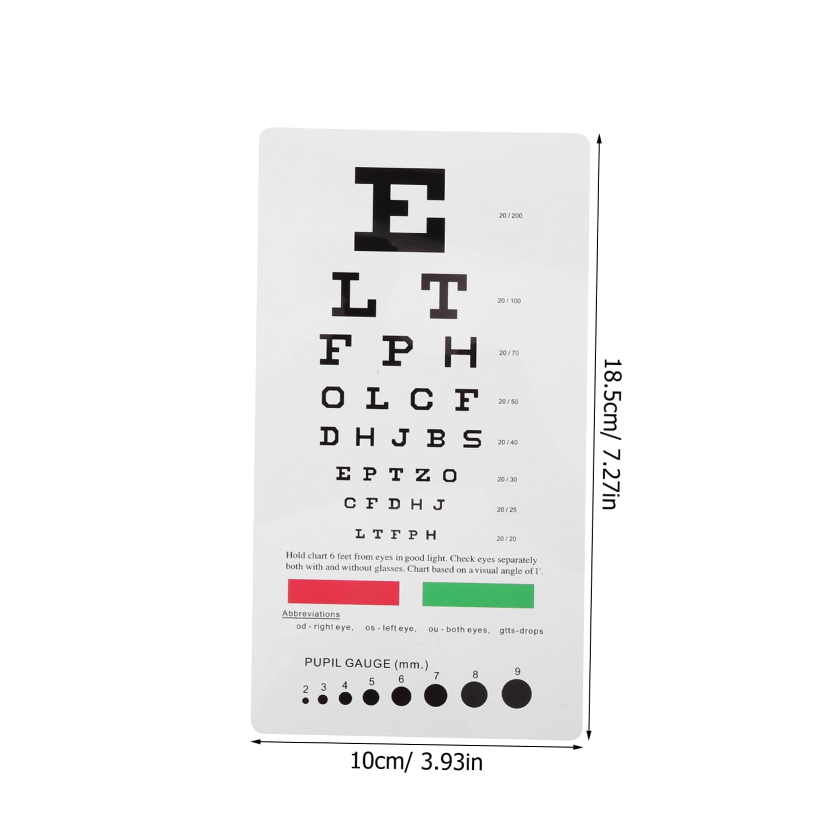 FUNOMOCYA Double-Sided Vision Testing Eye Chart Eyechart for Eye Exams Plastic Eye Chart for Wall