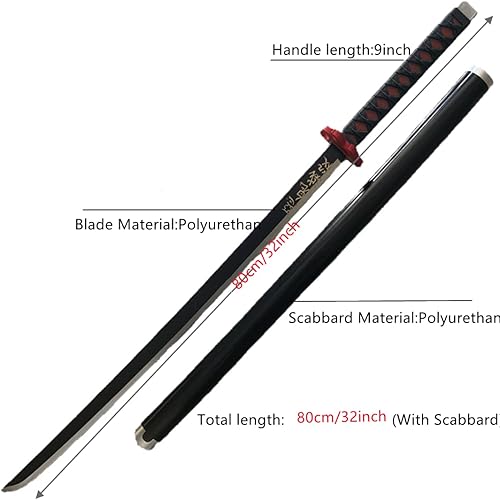 Miniatura 2 de damdos Espada de cosplay de anime para Halloween, espadas de espuma de demo, 32 pulgadas, espadas de Agatsuma Zenitsu, espadas Satoman Tanjirou,