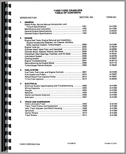 Case 1150D Crawler Service Manual      Plastic Comb