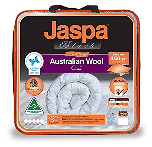Jaspa Black JBQWMWK 450gsm Washable Wool Quilt - King