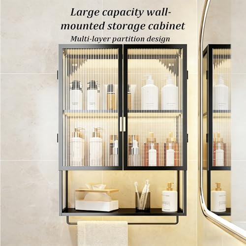 Armario de pared de metal para baño y cocina con estantes organizadores 4
