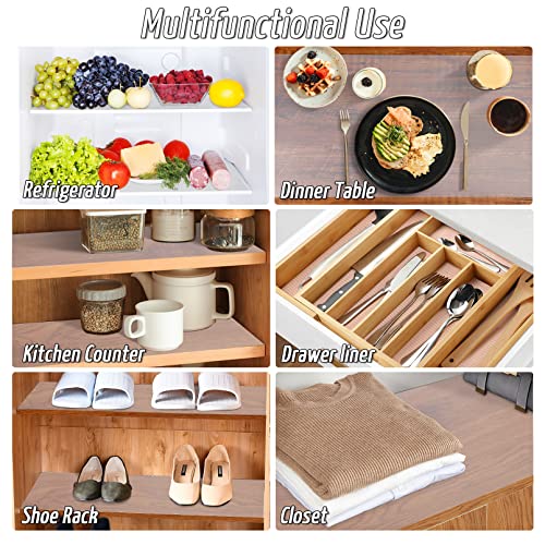 Anoak Shelf Liner Non-Slip Drawer Liner for Kitchen, Non Adhesive Cabinet Liner 12 Inch x 15 FT(180 Inch) Waterproof Refrigerator Liners for Kitchen Drawer, Bathroom Shelves Diamond Pattern Clear