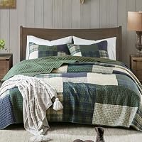 Woolrich Reversible Quilt Set - Cottage Styling Reversed to Solid