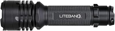 OPTIMAL VENTURES Liteband Premium Tactical Flashlight, LBTF1200-26,1200 Lumen, 5 Modes with Memory, Rechargeable Lithium-Ion Battery, USB-C, 200m Beam Distance, IP67, Nylon Holster, Aircraft Aluminum