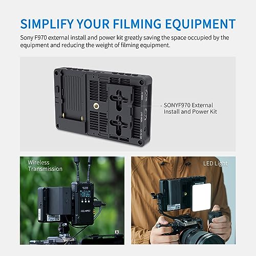 Image of FEELWORLD Video Camera Monitor 5.5 Inch 1600Nit with F970 Battery 4400mAh + Bag Ultra Bright 4K Touch Screen DSLR Field Monitor F5PROX