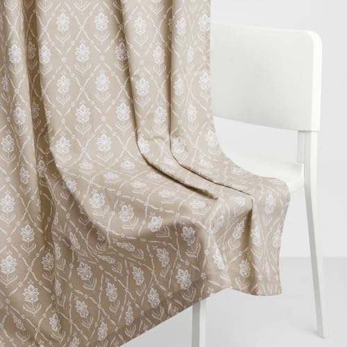 Image of haus & kinder Digital Printed Cotton Door Curtain 7 Feet Long Pack of 2 Door Curtains, 7 Feet Curtain for Door (Nature Floral, Beige 130x213 CM)