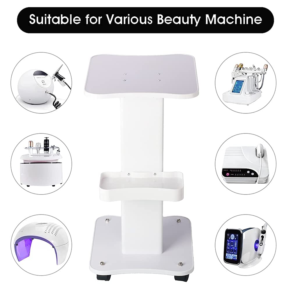 tonchean Beauty Rolling Trolley Cart 27x15x13 Inch Salon Rolling Cart Steel Stand Instrument Storage White Spa Cart With Locking Wheels Equipment Mobile Salon Spa Service : Beauty & Personal Care