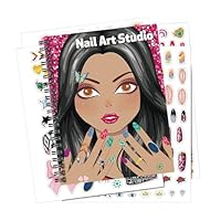 Girl Sticker Books - 6.5x8.46 Inches Fashion Coloring Kit for Creative Learning, Fun Activity with Fingernail Design Toys, Sticker Book for Home, School, Travel, Lightweight Paper, Portable Use