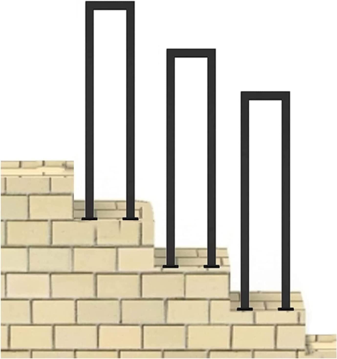 Black U-Shaped Stairs Handrail,Handrails for Indoor Stairs,1.1/1.4/1.8/2.1/2.4/2.7/2.9/3.1/3.3ft Non-Slip Hand Rail Guardrail,for Home Villa Loft Decorative Fence(55CM/1.8FT)