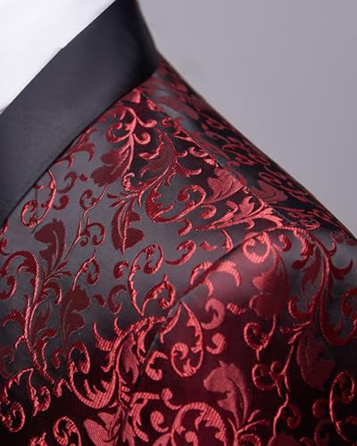 Blazer for Men Casual Slim fit Paisley Sport Coat Jacket Regular Tuxedo Floral for Wedding Party Prom3