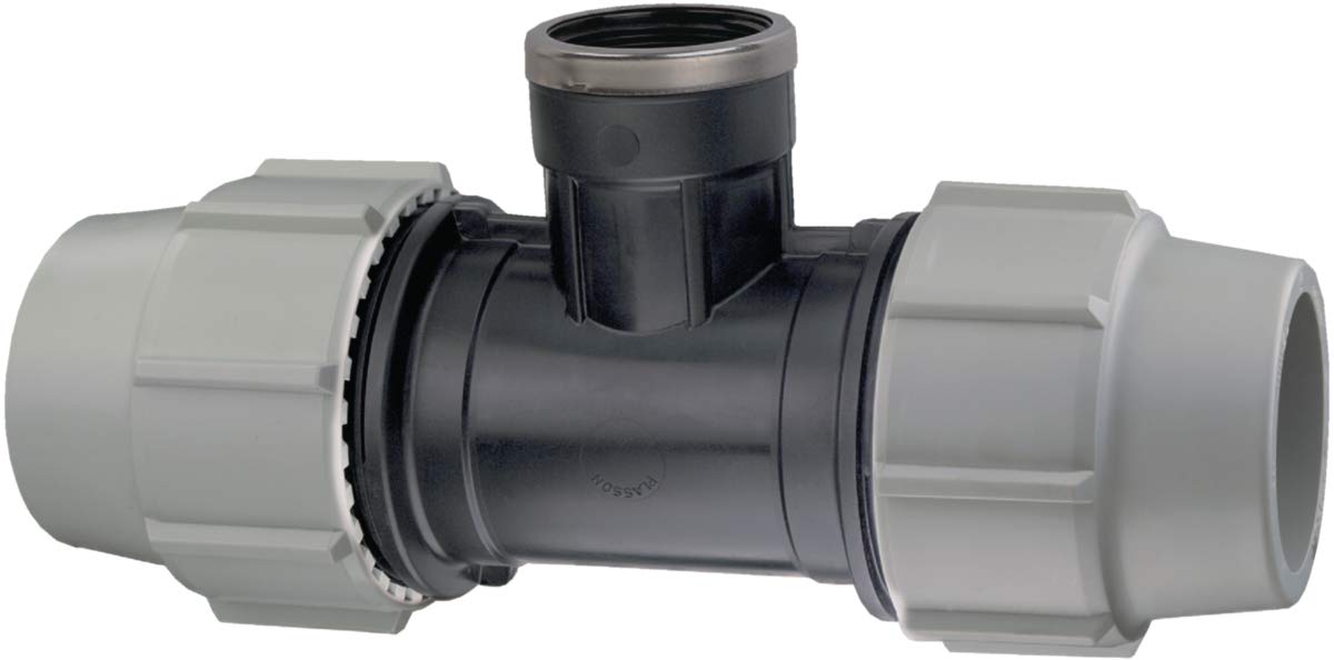 Te a 90 con derivacion hembra accesorio de compresion de polipropileno tres bocas