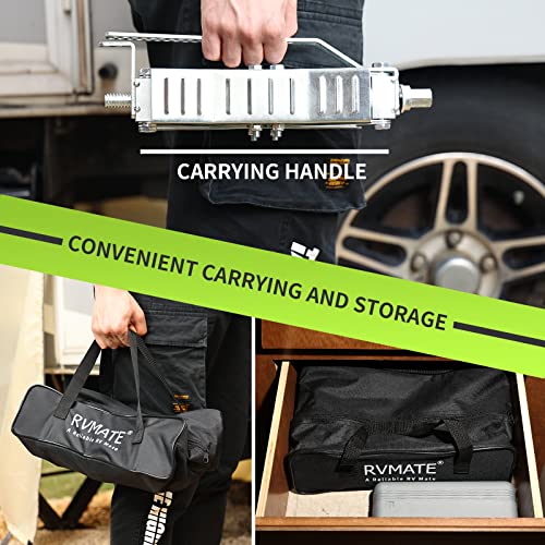 Rvmate Rv Camper Wheel Chock Stabilizer Scissor, X Chocks Wheel Stabilizer (2 Packs) For Rv Travel Trailer Tires, X Chock For Locking Tandem Wheels When Parked On Uneven Surfaces, Silver. #TOP5