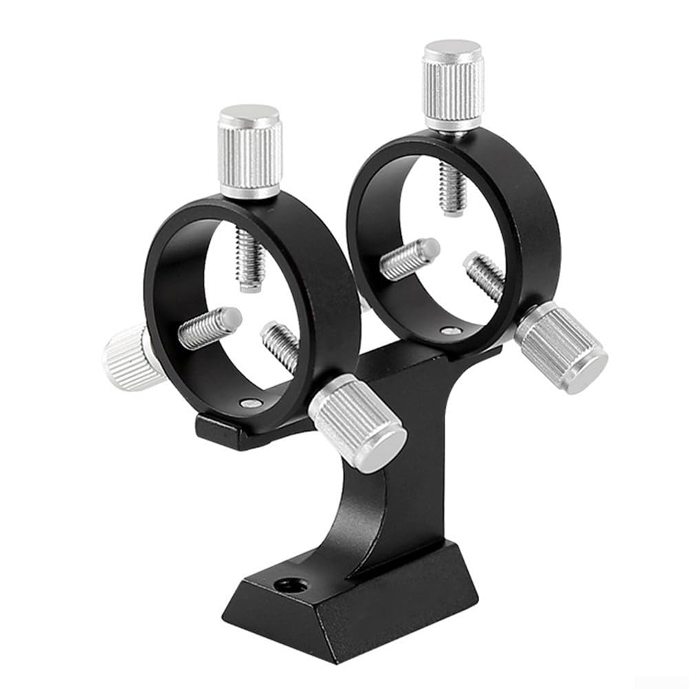 Soporte de aleación de aluminio para telescopio astronómico de 28-32 mm con tornillos antideslizantes, color negro y plateado (negro)