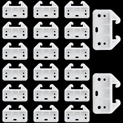 Litoexpe 20pcs Plastic Drawer Guides, Rear Drawer Track Guide Replacement, Center Mount Dresser Drawer Guide Brackets for Dressers, Hutches, Bedside Table and Drawer Systems (Without Screws)