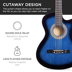 Best Choice Products Kit de démarrage pour guitare acoustique pour débutant 96,5 cm avec étui, design pan coupé en bois… - Les Beatles, Paul McCartney, John Lennon, RIngo Starr, George Harrison Best Choice Products Kit de démarrage pour guitare acoustique pour débutant 96,5 cm avec étui, design pan coupé en bois… – Image 5