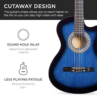 Best Choice Products Kit de démarrage pour guitare acoustique pour débutant 96,5 cm avec étui, design pan coupé en bois… - Les Beatles, Paul McCartney, John Lennon, RIngo Starr, George Harrison Best Choice Products Kit de démarrage pour guitare acoustique pour débutant 96,5 cm avec étui, design pan coupé en bois… – Image 5