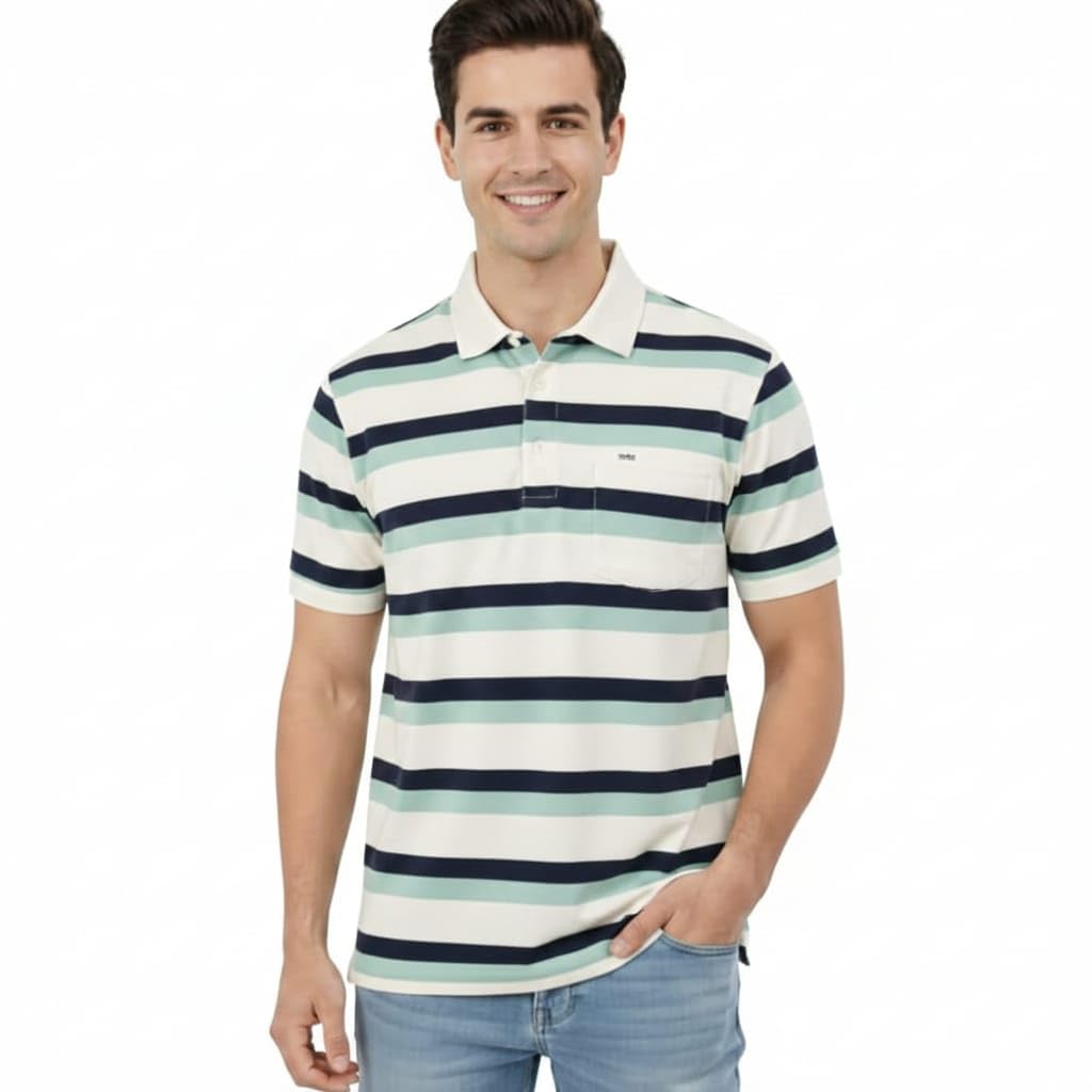 ziyara Men's 100% Cotton Polo Neck T-Shirt with Pocket - Premium 240 GSM Casual Wear-picture-28
