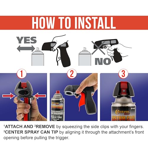 Image of TCP Global Instant Aerosol Trigger Handle, Full Hand Grip (Pack of 12) | Convert Spray Cans into Spray Guns, Reusable, Easy to Clip-On & Off, Universal Fit, Use on Spray Paint, Adhesives, Lubricants