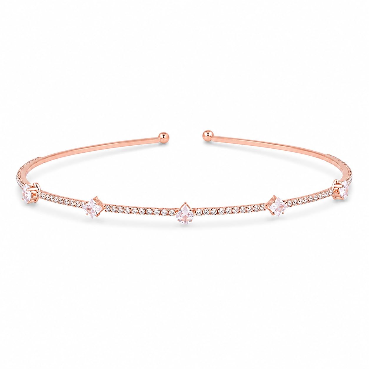 Mukutique Crystal Rhinestone Headband, Rose Gold | AdjustableSlim, Metal Band, Bridal Hair Accessory, Rhinestone Encrusted, For Women & Girls-image-47