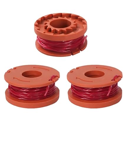 3Pcs Replacement Strimmer Line Compatible with Worx, WA0010 Strimmer Wire Lawn Mower Strimmer Spool Grass Trimmer Spool Replacement Trimmer Spool Lawn Mower Line