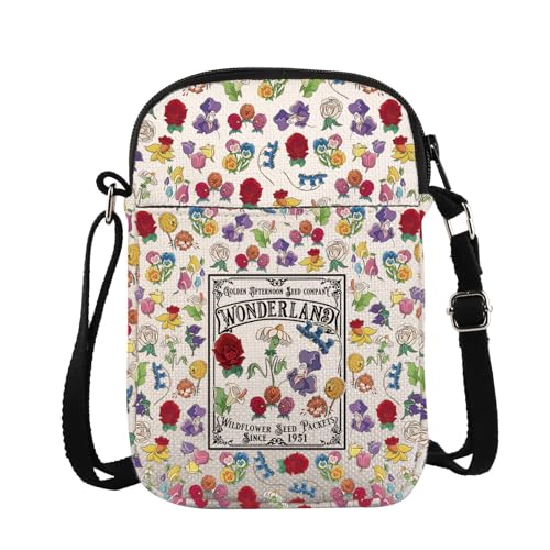 VAMSII Alice Flowers Theme Crossbody Bag Fairy Tale Lover Gift Alice Merchandise