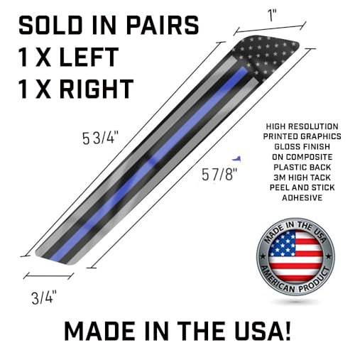 Insertos para alforjas aftermarket para modelos Harley Davidson Touring 2014 y posteriores, vendidos en pares, bandera USA Línea Azul fina miniatura 2