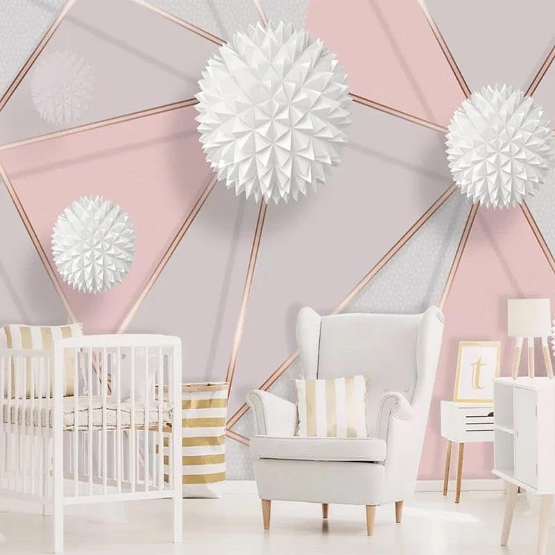 Papier peint 3d lignes graphiques ILIYA en tissu non tissé haut de gamme pour un salon élégant