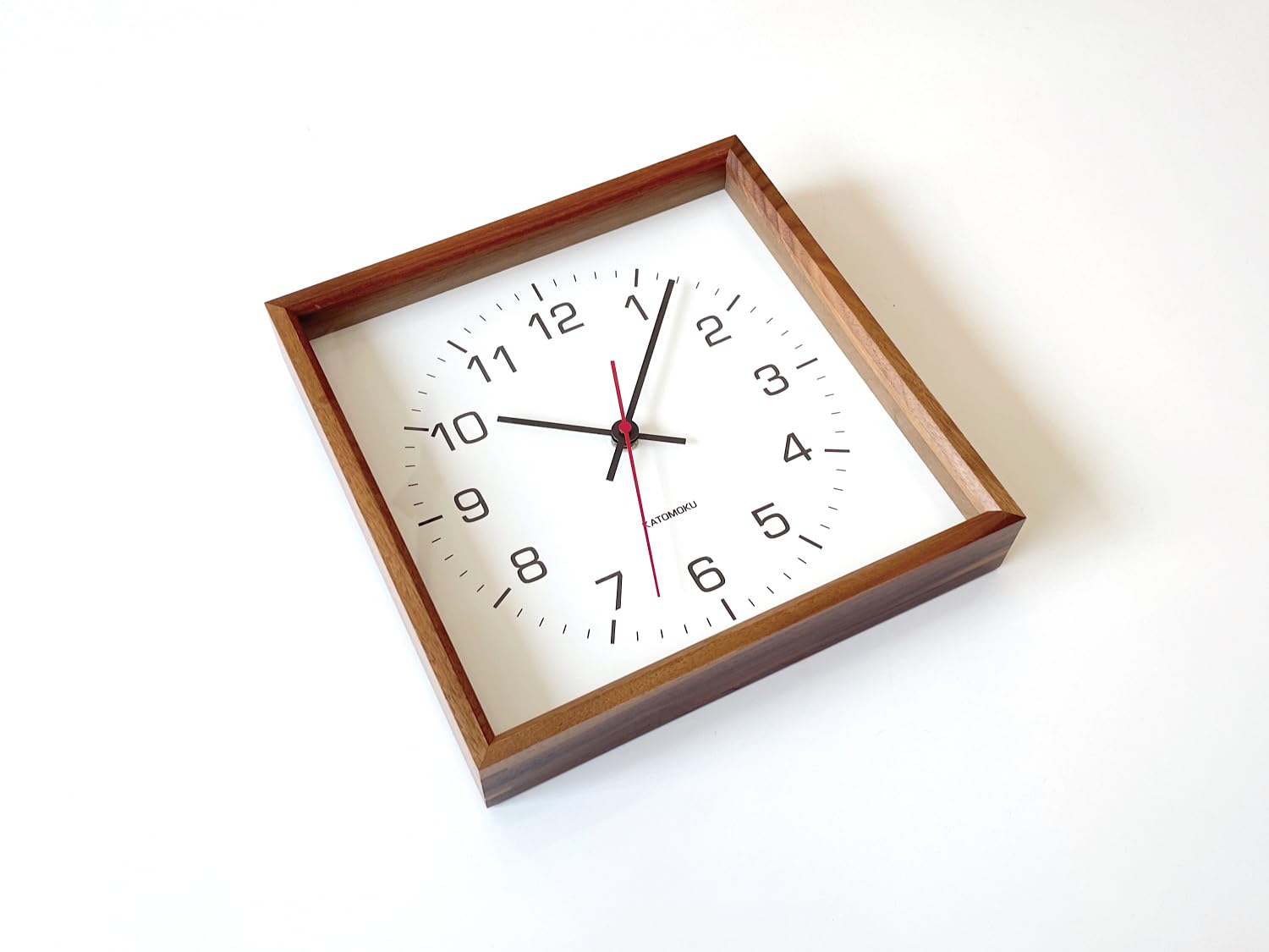 Amazon.co.jp: KATOMOKU muku square clock 2 ウォールナット km-65WA
