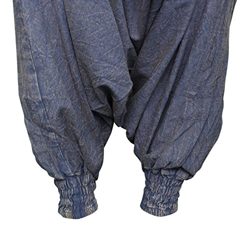 Shopoholic Fashion Unisex Stonewashed Plain Hippy Harem Trouser4