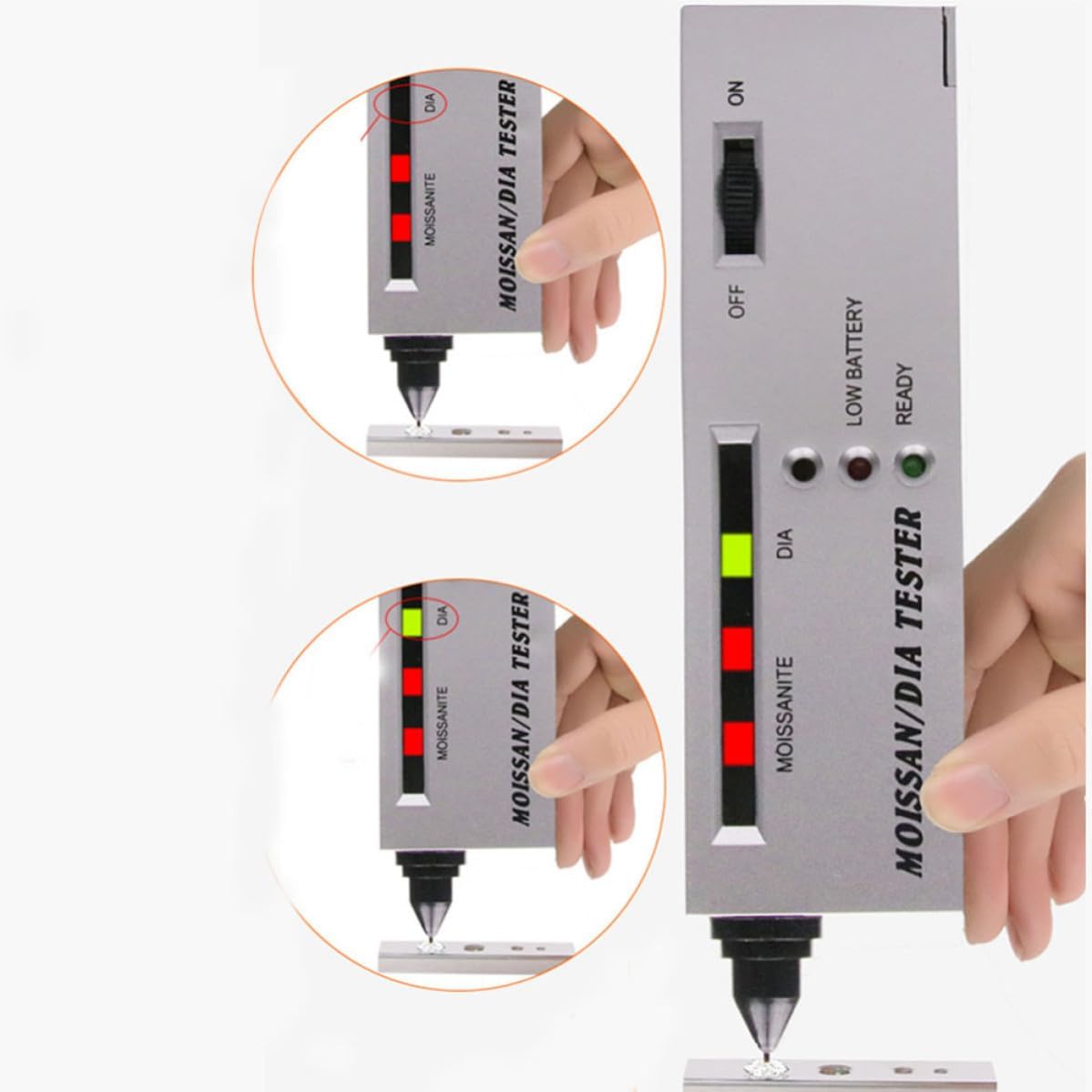 Diamond Selector Tester Pen for Jewelry, Metal Body, Accurate Reading