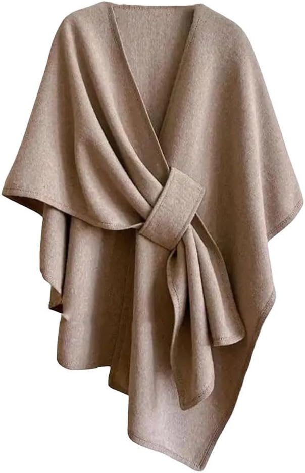 Unisex Faux Wool Shawl Wrap Cold Weather Soft Warm Scarf Cape Easy To Clean