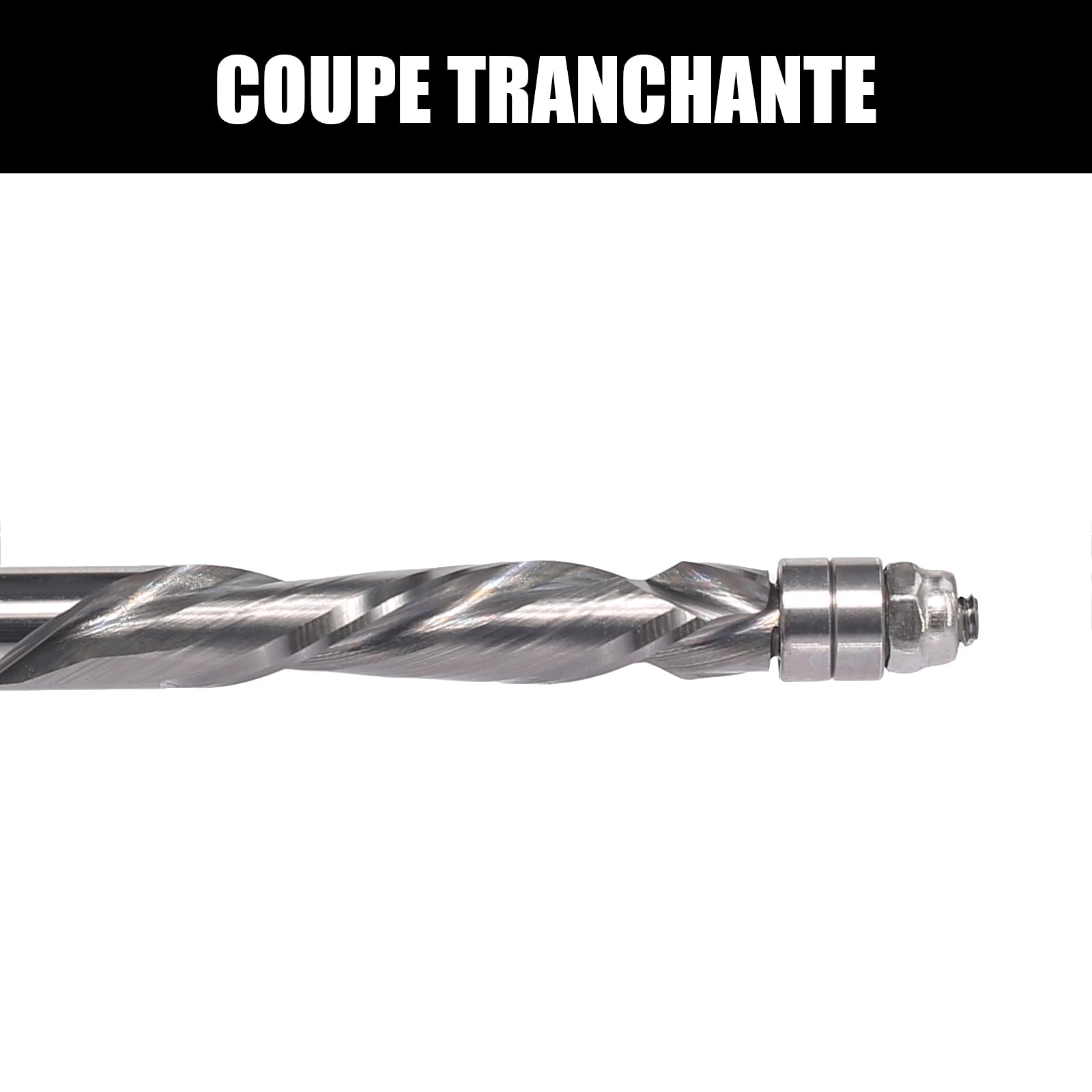 Fraise à Affleurer Spirale à Tige de 6 mm, Fraise à Copier, Fraise en Carbure Monobloc Coupe de Compression Up&Down, Pour Défonceuse, Rainure en Spirale