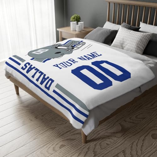 Image of Dallas Throw Blanket Custom Name and Number Personalized Gifts for Men and Women