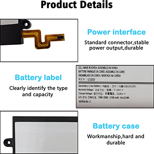 Laqueena Eb-Bt670Aba Laptop Battery Compatible With Samsung Galaxy View 18.4" Sm-T670 Series Notebook Eb-Bt670Abe Aa2Ga26Bs Aa2Gc05Bs Aa2Gb07Bs Aa2Gb07B Aa1G907Ks Aa1Ga02Bs Aa2Gc16Bs Aa2Gb23Bs #TOP3