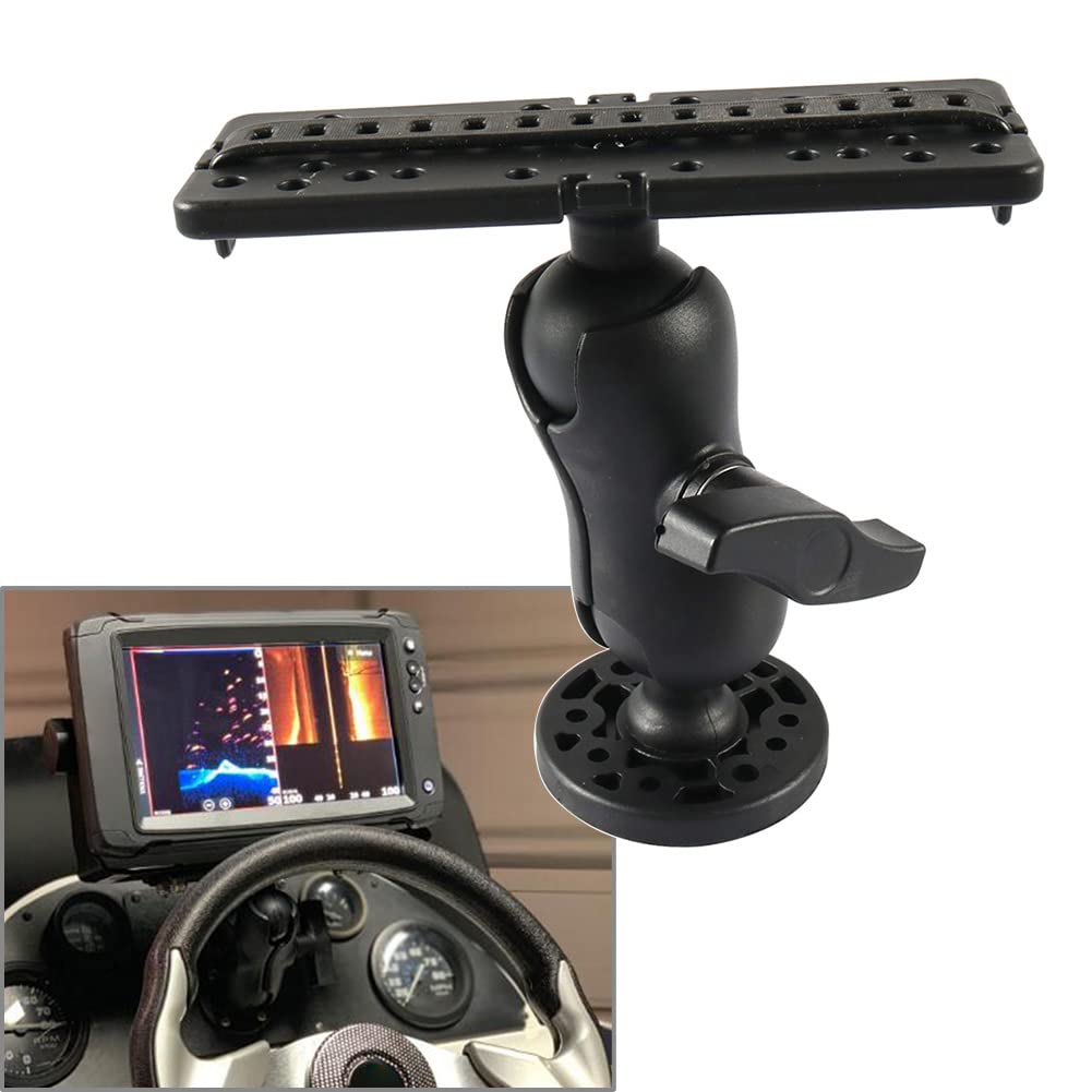 Bacar 360 Degree Adjustable Watercraft Fish Finder Bracket, Black Fishing Finder Mounting Plate Brackets, Fish Finders Depth Finders Mount Bracket Replacement For Most Of Ships